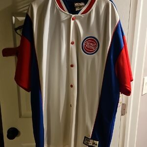 Detroit Pistons Men's Red, Blue, and White Jersey